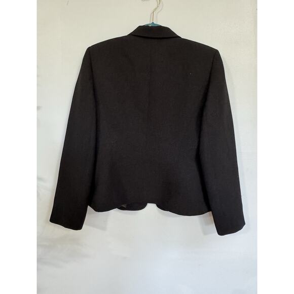 Kasper Black Suit Jacket Ruched Front Career Office Preppy Proffesional Sz 10p - Picture 2 of 11